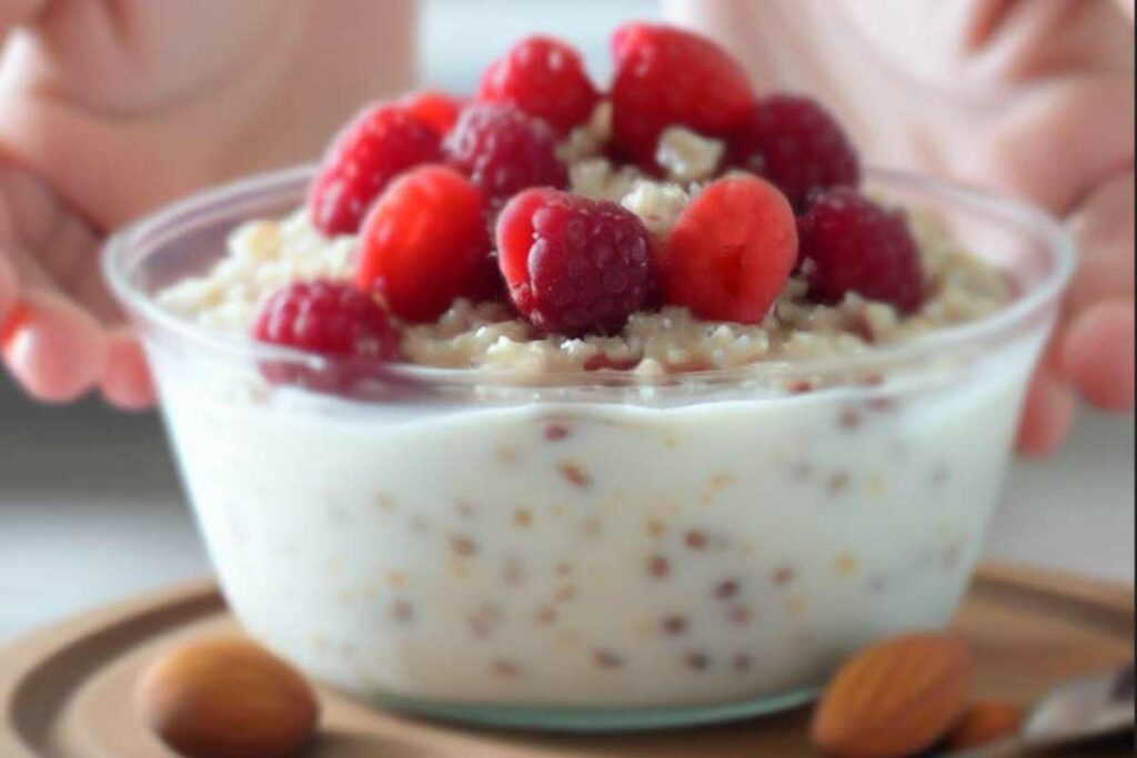 pudin de quinua con leche de almendras